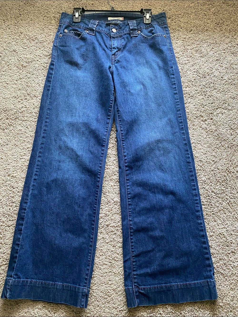 Levi’s 545 Low Wide Leg Jeans Dark Wash Size 10M Y2K Cuffed Hem